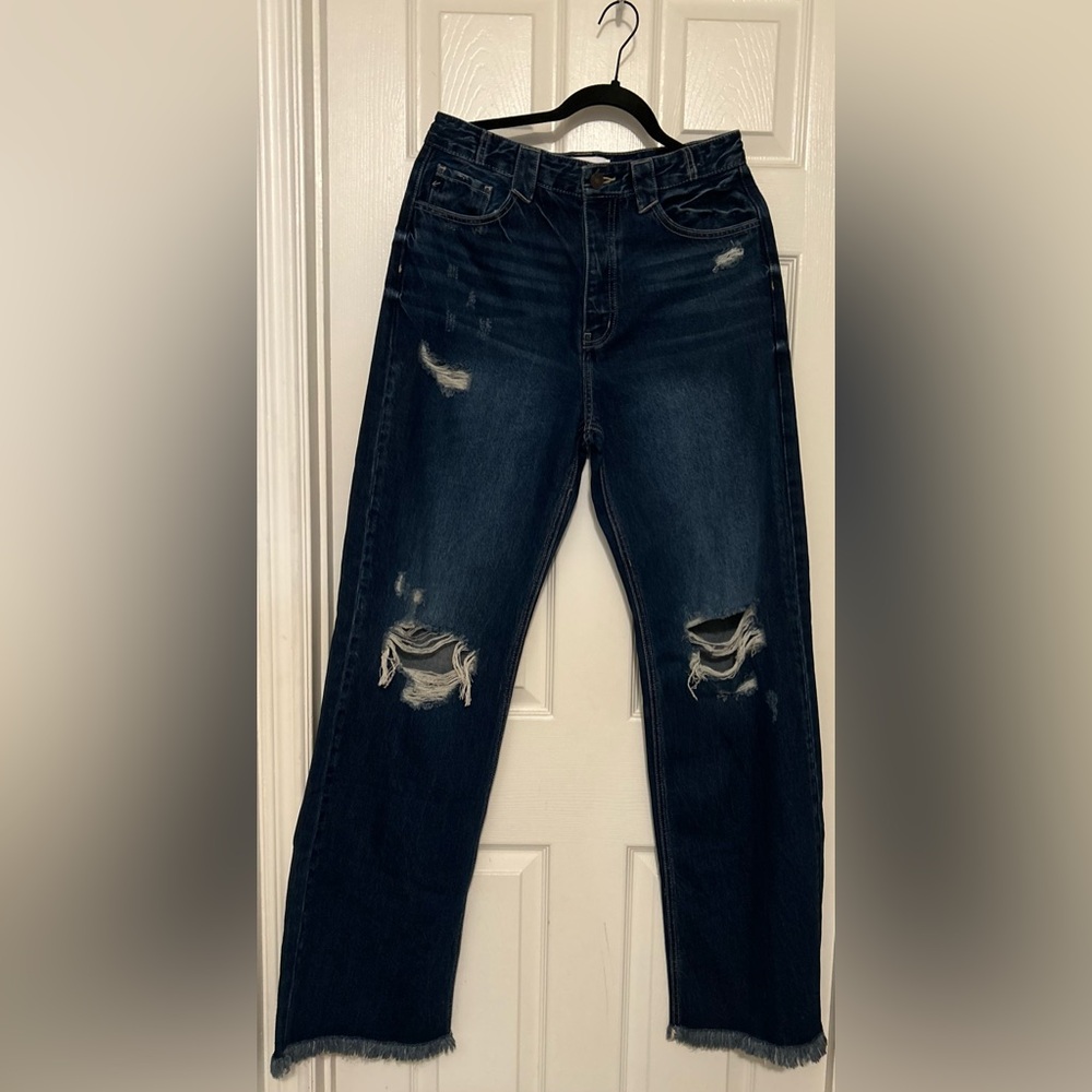 KanCan Midnight Blue Ripped Boyfriend Jeans